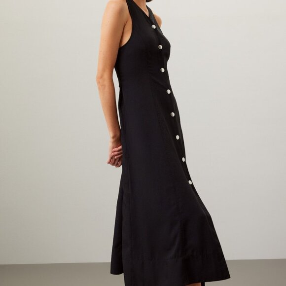 Proenza Rumbled Button Front Midi Dress Size 6 - Picture 1 of 12